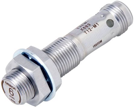Omron Inductive Threaded Barrel Proximity Sensor, M12, 6 mm Detection, PNP NO+NC, 10 → 30 V dc [E2EW-X6B3T12-M1]; 236-8745