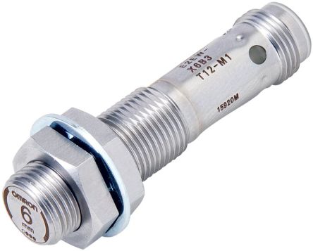 Omron Inductive Threaded Barrel Proximity Sensor, M12, 6 mm Detection, NPN NO+NC, 10 → 30 V dc [E2EW-X6C312-M1]; 236-8748