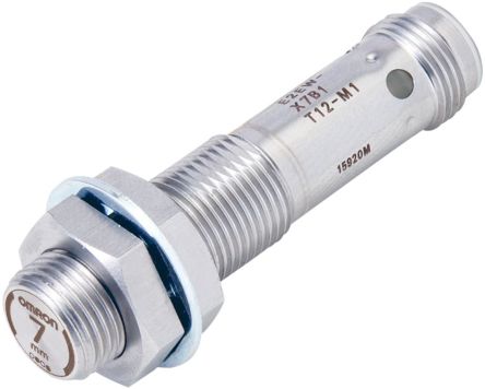 Omron Inductive Threaded Barrel Proximity Sensor, M12, 7 mm Detection, PNP NC, 10 → 30 V dc [E2EW-X7B1T12-M1]; 236-8749