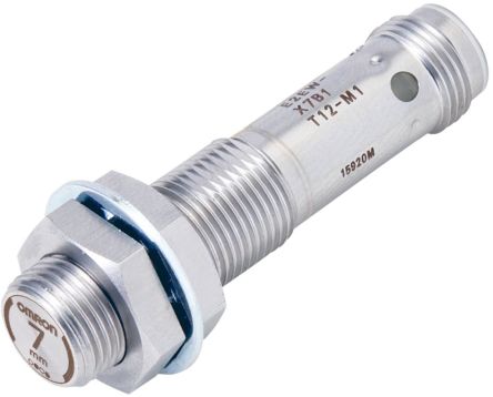 Omron Inductive Threaded Barrel Proximity Sensor, M12, 7 mm Detection, PNP NO+NC, 10 → 30 V dc [E2EW-X7B3T12-M1]; 236-8751