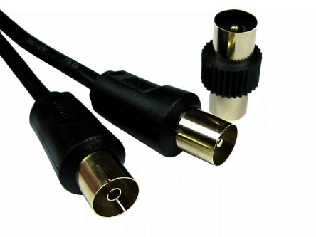 RS PRO Male TV Aerial Connector to Female TV Aerial Connector, 3C2V Coaxial, Terminated [0]; 236-9053