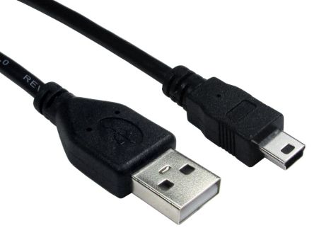 RS PRO USB 2.0, Male USB A to Male Mini USB B, 150mm [0]; 236-9071