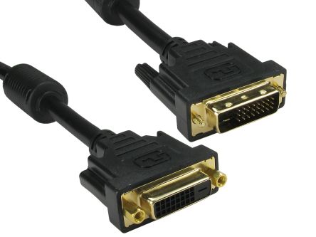 RS PRO, Male DVI-D Dual Link to Female DVI-D Dual Link  Cable, 2m [0]; 236-9114