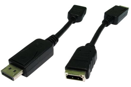 RS PRO Male DisplayPort to Female HDMI  Cable, 4K, 150mm [0]; 236-9123