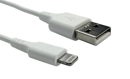 RS PRO USB 2.0, Male USB A to Male Lightning, 3m [0]; 236-9128