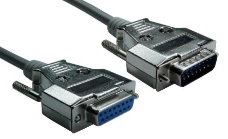 RS PRO Male 15 Pin D-sub to Female 15 Pin D-sub Serial Cable, 6m [0]; 236-9146
