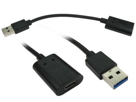 RS PRO USB 3.0, Female USB C to Male USB A, 150mm [0]; 236-9158