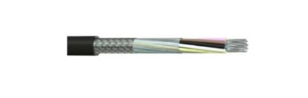 RS PRO Multicore Industrial Cable, 36 Cores, 0.22 mm², DEF STAN, Screened, 25m, Black PVC Sheath [0]; 236-9258