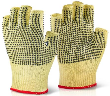C-Safe Yellow 10% PVC, 90% Reinforced Fiber Cut Resistant Gloves, Size 8, Latex Coating [KFLGMWD08]; 237-2762