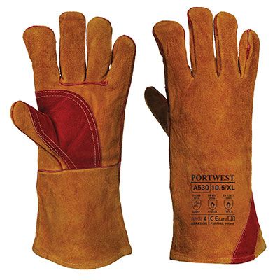 Portwest Brown Leather Welding Gloves, Size 12 [A530BRRXXXL]; 237-2803