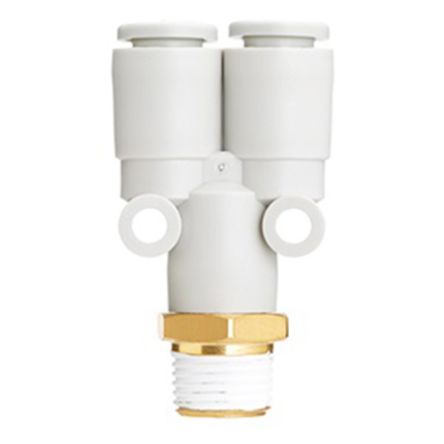 SMC KQ2U Series Y Fitting, Push In 6 mm to Push In 6 mm [KQ2U06-03AS]; 237-3497
