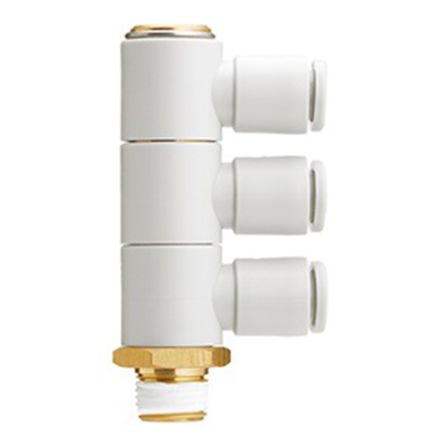 SMC KQ2VT Series Elbow Fitting, Push In 10 mm to Push In 10 mm [KQ2VT10-03AS]; 237-3499