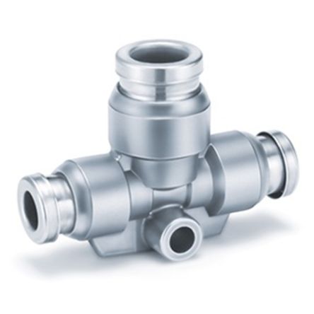 SMC KQB2T Series Tube-to-Tube Adaptor, Push In 8 mm to Push In 8 mm [KQB2T08-10]; 237-3505