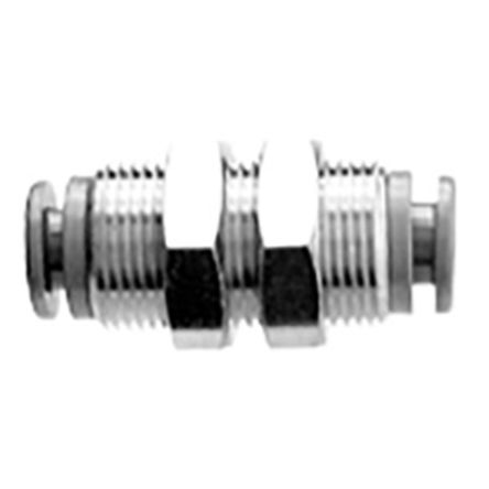 SMC KR Series Bulkhead Tube-to-Tube Adaptor, Push In 6 mm to Push In 6 mm [KRE06-00]; 237-3508