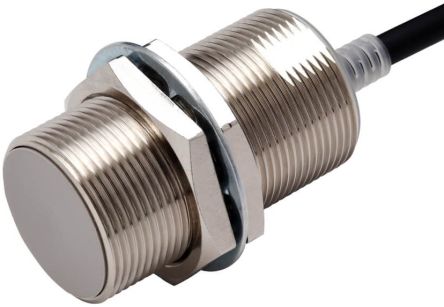 Omron Inductive Threaded Barrel Proximity Sensor, M30, 15 mm Detection, PNP NO, 10 → 30 V dc [E2E-X15B1TL30 2M]; 237-5471