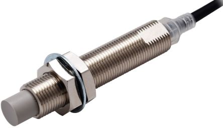 Omron Inductive Threaded Barrel Proximity Sensor, M12, 8 mm Detection, NPN NO, 10 → 30 V dc [E2E-X8MC1L12 2M]; 237-5553