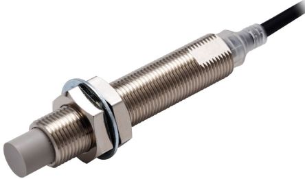 Omron Inductive Threaded Barrel Proximity Sensor, M12, 8 mm Detection, NPN NO, 10 → 30 V dc [E2E-X8MC1L12 5M]; 237-5554
