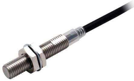 Omron Inductive Threaded Barrel Proximity Sensor, M8, 2 mm Detection, PNP NO, 10 → 30 V dc [E2E-X2B1TL8 2M]; 237-6979
