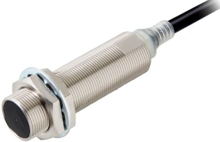 Omron Inductive Threaded Barrel Proximity Sensor, M18, 8 mm Detection, PNP NO, 10 → 30 V dc [E2E-X8B1TL18 2M]; 237-7003