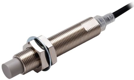 Omron Inductive Threaded Barrel Proximity Sensor, M12, 8 mm Detection, PNP NO, 10 → 30 V dc [E2E-X8MB1TL12 2M]; 237-7010