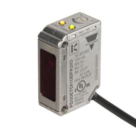 RS PRO Polarised Retro Reflection Photoelectric Sensor, Block Sensor, 1 m Detection Range IO-LINK [0]; 237-7282