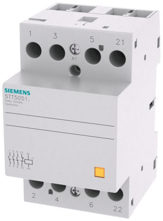 Siemens SENTRON 5TT INSTA Contactor, 230 V Coil, 63 A, 5 kW, 3NO/1NC [5TT5851-0]; 237-7973