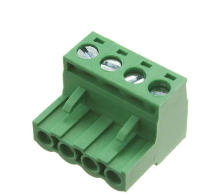 RS PRO, 5mm Pitch, 4 Way, Pluggable Terminal Block, Plug, Free Hanging (In Line) [0]; 237-8449