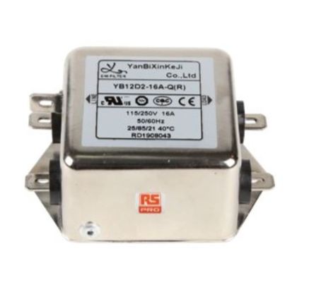 RS PRO 16A 115/250 V ac 50/60Hz, Chassis Mount Power Line Filter, Fast-On, Single Phase [0]; 237-8679