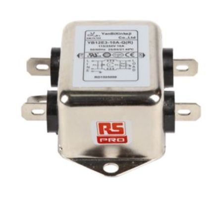 RS PRO 10A 250 V ac, Chassis Mount Power Line Filter, Single Phase [0]; 237-8696