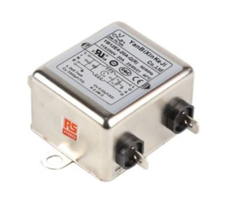 RS PRO 20A 250 V ac, Chassis Mount EMI Filter, Single Phase [0]; 237-8702