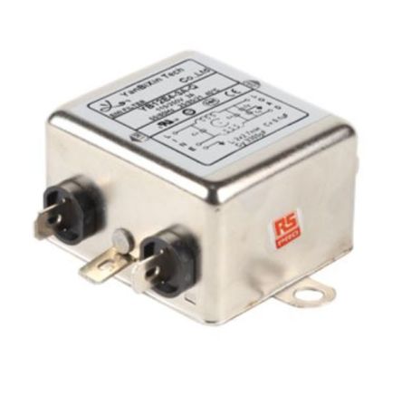 RS PRO 3A 115/250 V ac 50/60Hz, Chassis Mount Power Line Filter, Fast-On, Single Phase [0]; 237-8703