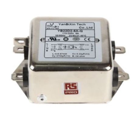 RS PRO 6A 250 V ac, Chassis Mount EMI Filter, Single Phase [0]; 237-8712