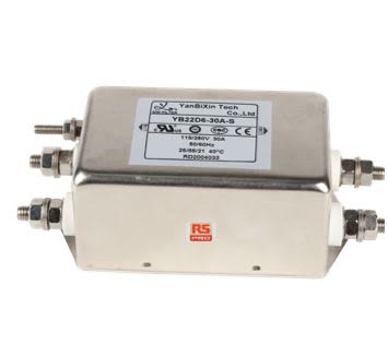 RS PRO 30A 115/250 V ac 50/60Hz, Chassis Mount EMI Filter, Screw, Single Phase [0]; 237-8716