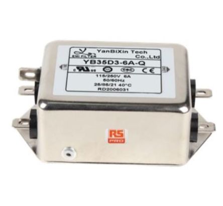 RS PRO 6A 250 V ac, Chassis Mount Power Line Filter, Single Phase [0]; 237-8722