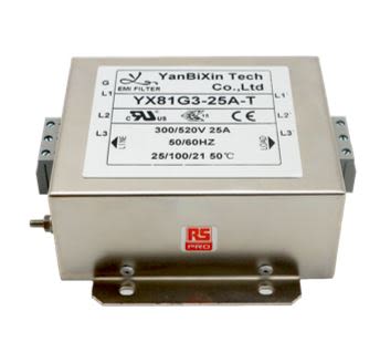 RS PRO 25A 520 V ac, Chassis Mount Power Line Filter 3 Phase [0]; 237-8744