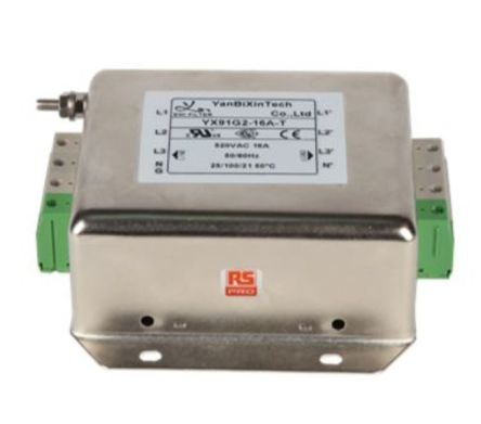 RS PRO 16A 520 V ac, Chassis Mount Power Line Filter 3 Phase [0]; 237-8754
