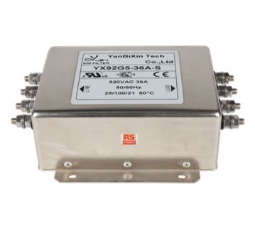 RS PRO 36A 520 V ac, Chassis Mount Power Line Filter 3 Phase [0]; 237-8775