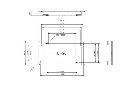 TDK-Lambda Mounting Bracket, for use with ZWS10B [D-20]; 238-0137