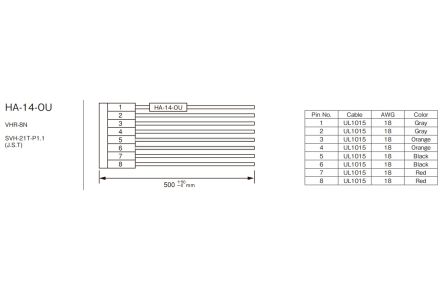TDK-Lambda Wire Harness, for use with ZWD100PAF/J, ZWD150PAF/J, ZWD-PAF Series [HA-14-OU]; 238-0155