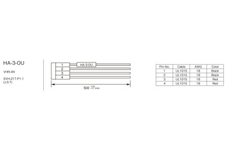 TDK-Lambda Wire Harness, for use with VS30C, VS-C Series [HA-3-OU]; 238-0164
