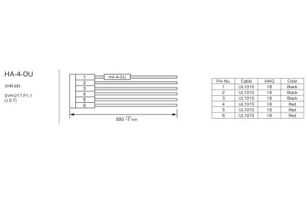 TDK-Lambda Wire Harness, for use with VS75E, VS-E Series [HA-4-OU]; 238-0165
