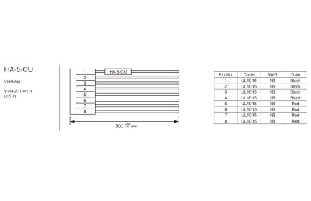 TDK-Lambda Wire Harness, for use with VS100E, VS-E Series [HA-5-OU]; 238-0166