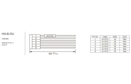 TDK-Lambda Wire Harness, for use with VS150E, VS-E Series [HA-6-OU]; 238-0167