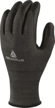Delta Plus VENICUTD Black Polyurethane Cut Resistant Work Gloves, Size 7, Polyurethane Coating [VECUTD05NO07]; 238-0403