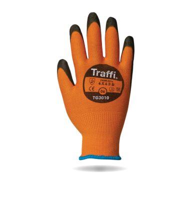 Traffi Black, Orange Elastane, HPPE, Polyamide Abrasion Resistant, Breathable, Cut Resistant, Dry Environment, General [TG3010 : A-TG3010-AM-11]; 238-2441