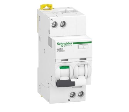 Schneider Electric RCBO, 20A Current Rating, 1P+N Poles, 30mA Trip Sensitivity, Type C, Acti9 Range [A9DK1620]; 238-3282