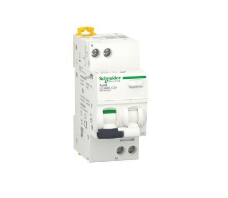 Schneider Electric RCBO, 20A Current Rating, 1P+N Poles, 300mA Trip Sensitivity, Type C, Acti9 Range [A9DK5620]; 238-3294