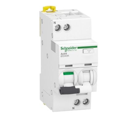 Schneider Electric RCBO, 40A Current Rating, 1P+N Poles, 300mA Trip Sensitivity, Type C, Acti9 Range [A9DK5640]; 238-3297