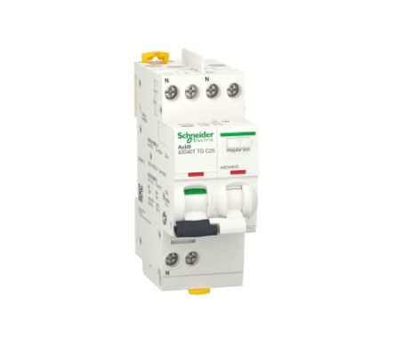 Schneider Electric RCBO, 25A Current Rating, 1P+N Poles, 300mA Trip Sensitivity, Type C, Acti9 Range [A9DV6625]; 238-3344