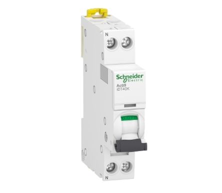 Schneider Electric Acti 9 Acti9 iDT40K MCB, 1+N, 40A Curve C, 230V AC [A9P71640]; 238-3417